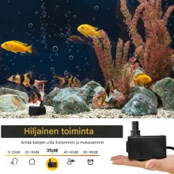 Musta monikäyttöinen uppopumppu akvaarioihin ja suihkulähteisiin