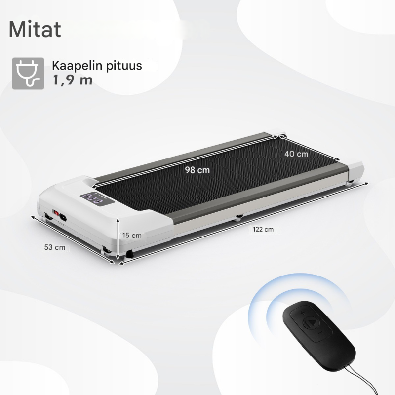 2 in 1 juoksumatto työpöydän alle musta LED-näytöllä