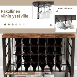 Viinikaappi teollinen viinikaappi 4 tasoa ruosteenruskea