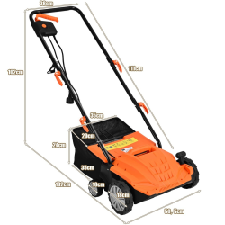 Sähköinen 2-in-1 ruohonleikkuri ja ilmain, oranssi