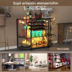 Kolmitasoinen teollinen viinikaappi latausasemalla harmaa