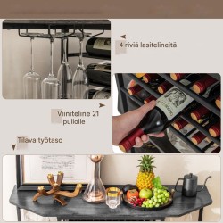 Kolmitasoinen teollinen viinikaappi latausasemalla harmaa