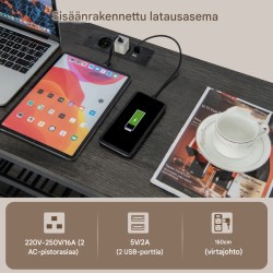 Kolmitasoinen teollinen viinikaappi latausasemalla harmaa