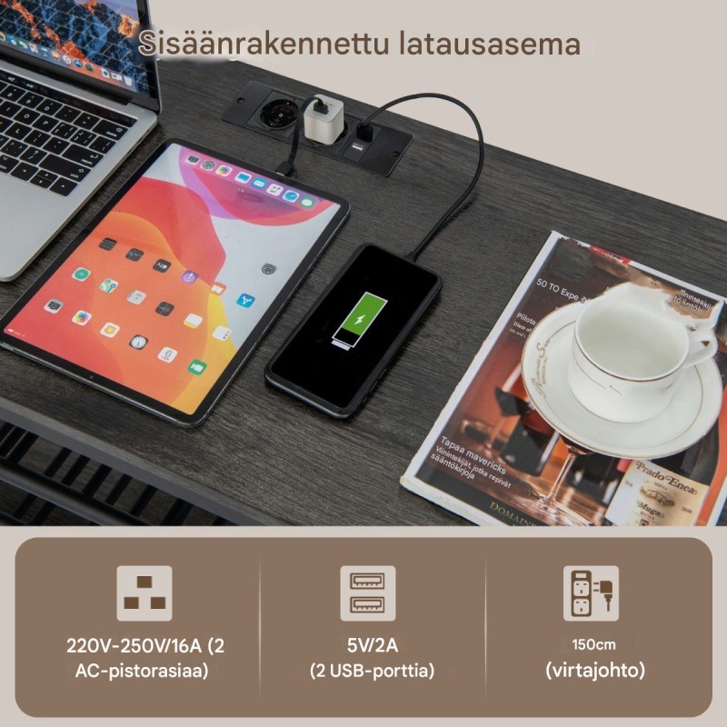 Kolmitasoinen teollinen viinikaappi latausasemalla harmaa