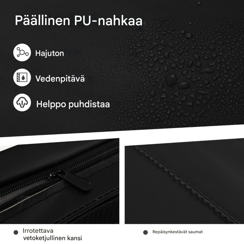 Taitettava musta voimistelumatto 300x117x5 cm kantokahvoilla