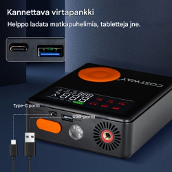 Monitoiminen auton apulaite 2000A musta ilmakompressorilla