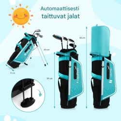 Lasten sininen 4-osainen golfsetti 5-7-vuotiaille - oikeakätinen lyöntiasento