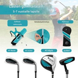 Lasten sininen 4-osainen golfsetti 5-7-vuotiaille - oikeakätinen lyöntiasento