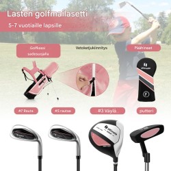Lasten 4-osainen golfsetti 5-7-vuotiaille, vaaleanpunainen - oikeakätinen