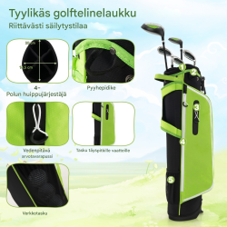 Lasten vihreä 6-osainen golfsetti 11-13-vuotiaille