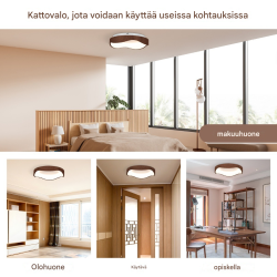 Energiatehokas ruskea LED-kattovalaisin puujäljitelmällä 24W