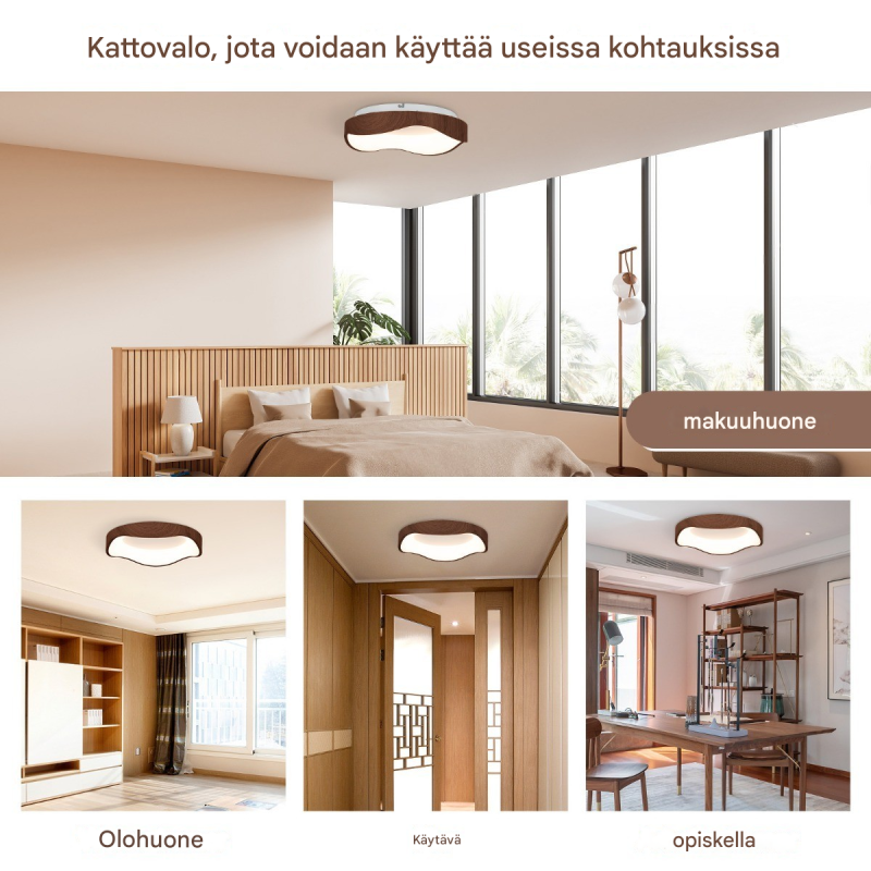 Energiatehokas ruskea LED-kattovalaisin puujäljitelmällä 24W