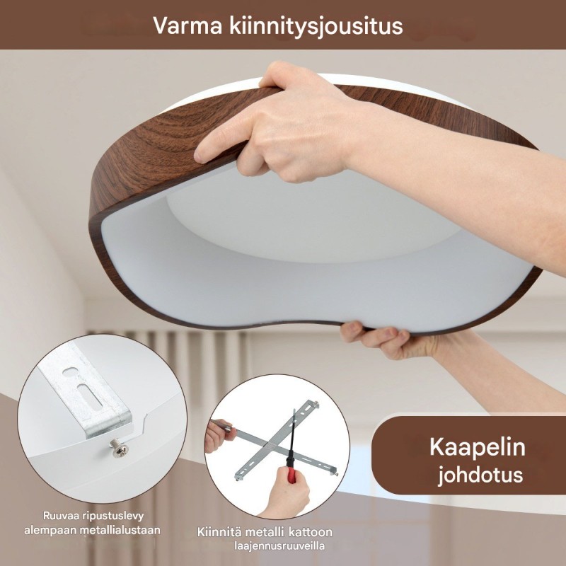 Energiatehokas ruskea LED-kattovalaisin puujäljitelmällä 24W