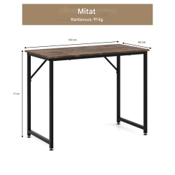 Säädettävä ruskea tietokonepöytä kotitoimistoon ja opiskeluun