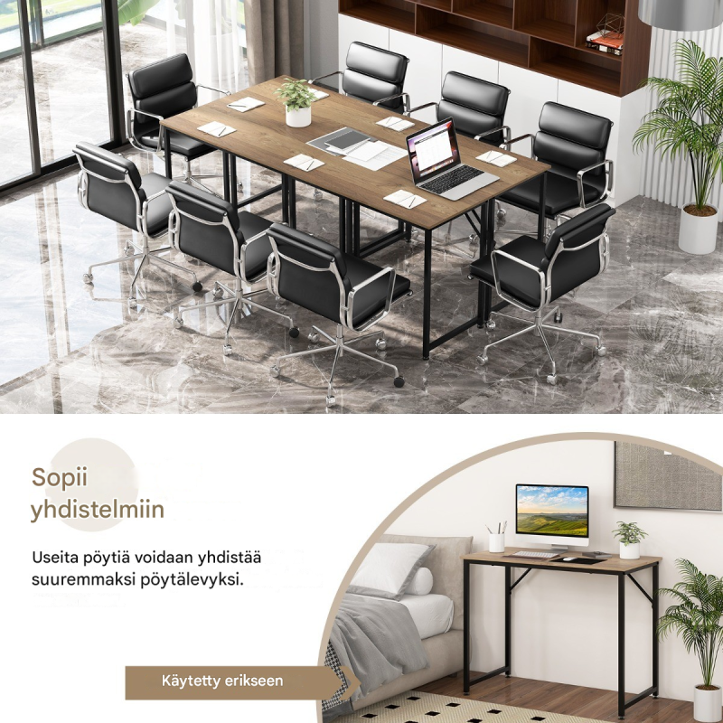 Monikäyttöinen säädettävä tietokonepöytä luonnollinen väri 100x50x77 cm