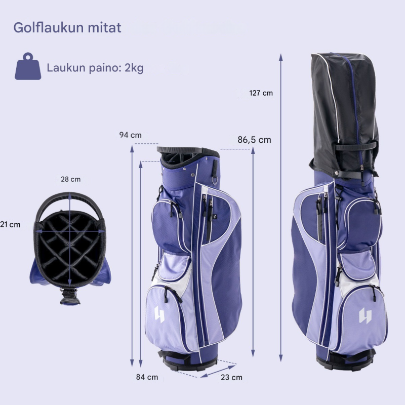 Naisten oikeakätinen 11-osainen golfsetti sadesuojalla lila - oikeakätinen