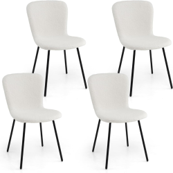 Neljän ruokapöydän tuolin setti beige ergonominen muotoilu