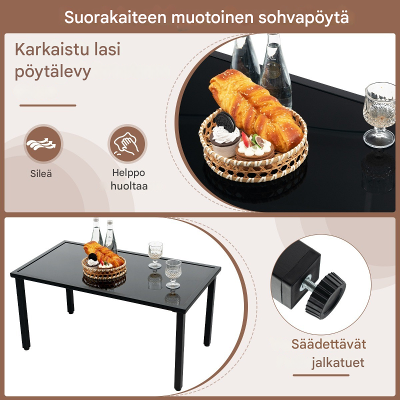 Rottinkinen terassikalustesetti 4-osainen ruskea ulkokäyttöön