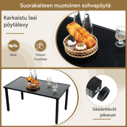 Rottinkinen musta terassikalustesetti 4-osainen ulkokäyttöön