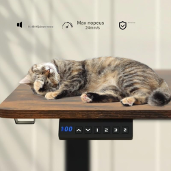 Säädettävä sähköpöytä 140x60 cm, rustiikkinen ruskea