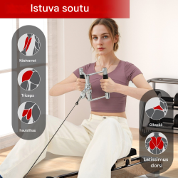 Monipuolinen kaapelikoneen lisävarustesetti kotiin, musta ja hopea Monipuolinen kaapelikoneen lisävarustesetti kotiin, musta ja hopea