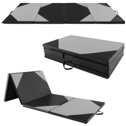 Taitettava vaaleanpunainen voimistelumatto 300x117x5 cm kantokahvoilla