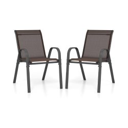 Pinottavat ruskeat puutarhatuolit metallirunko ja hengittävä kangas