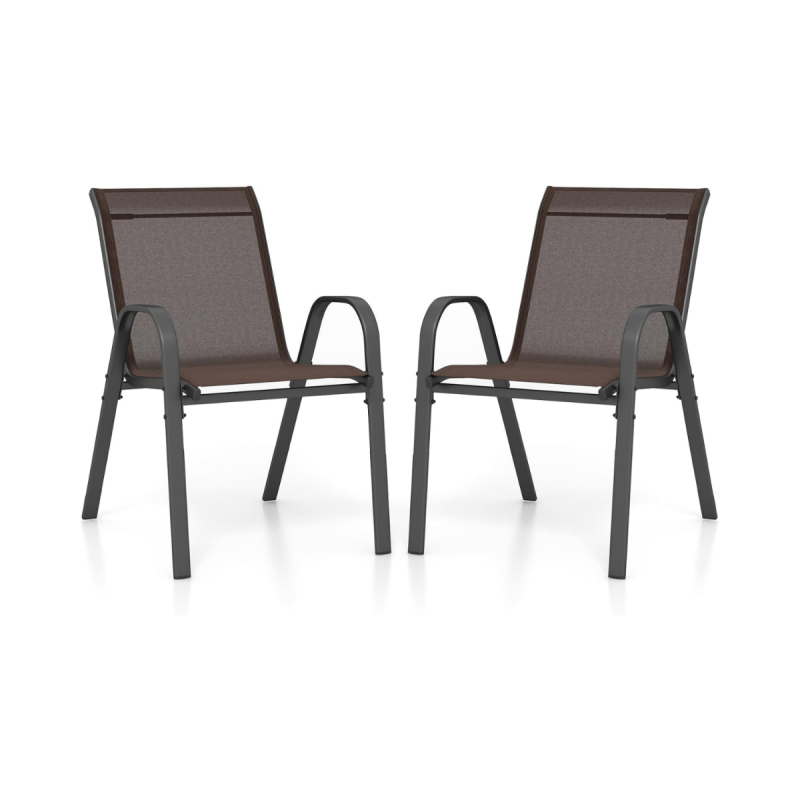 Pinottavat mustat puutarhatuolit ergonominen muotoilu 2 kpl setti
