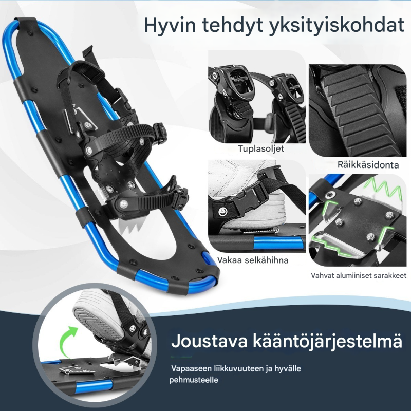 Lumikenkäsetti 4-in-1 aikuisille ja lapsille, sininen