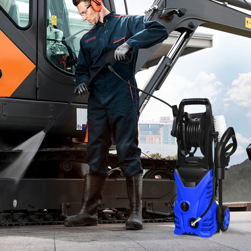 Tehokas sininen korkeapainepesuri terassille ja puutarhaan