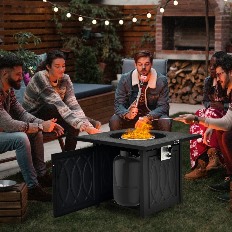 Musta monikäyttöinen tulisijapöytä ulkokäyttöön 81 cm