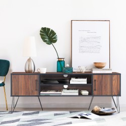 Tv-kaappi ruskea 60 tuumaa säädettävät hyllyt säilytystila