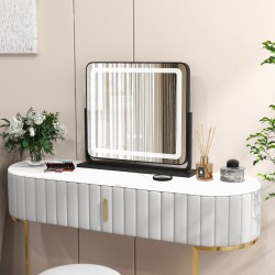 Musta LED-valaistu meikkipeili 5x suurennuksella ja kosketusohjaus