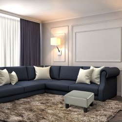 Harmaa monikäyttöinen jalkarahi puusta ja PU-materiaalista