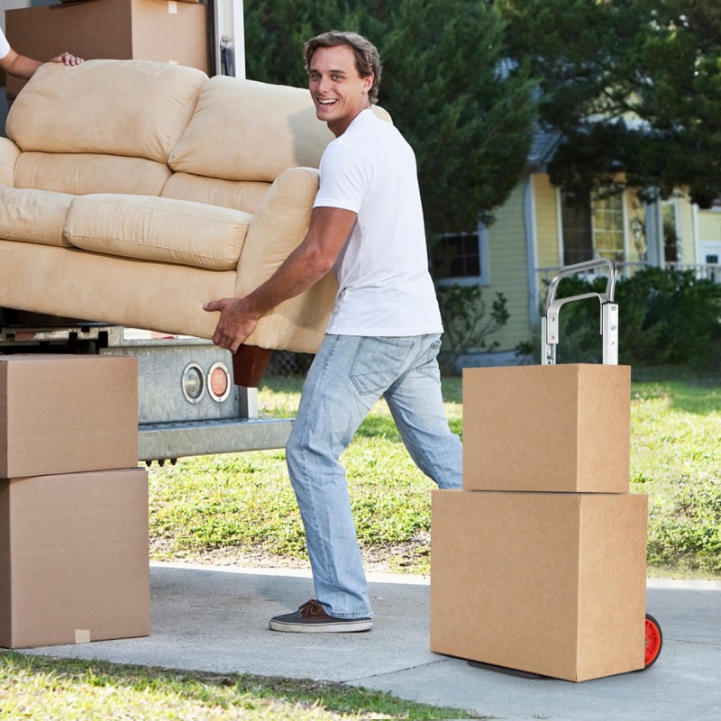 Hopea kokoontaitettava käsikärry teleskooppikahvalla ja kestävillä pyörillä