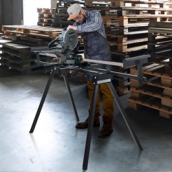 Taitettava universaali työvälineteline musta säädettävällä korkeudella