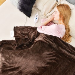 Sähköinen flanelliviltti ajastimella ja ylikuumenemissuojalla kahvi