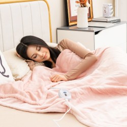 Sähköinen flanelli lämpöpeitto 150x200 cm vaaleanpunainen