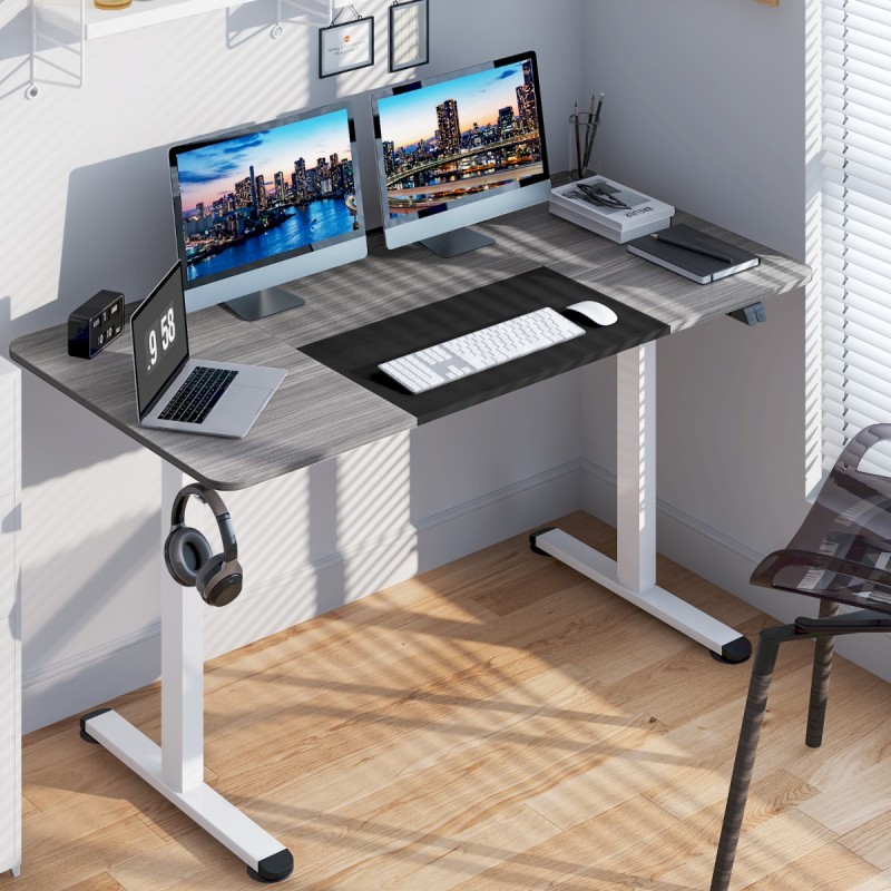 Sähköisesti säädettävä työpöytä 140x70 cm tummanharmaa