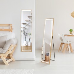 Kullanvärinen kokopeili alumiinikehyksellä ja LED-valaistuksella