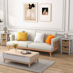 2 kpl valkoinen yöpöytä meriheinäkoreilla ja X-muotoilulla