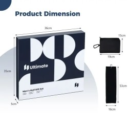 Täydellinen miesten golf-lahjasetti sininen lahjapakkaus