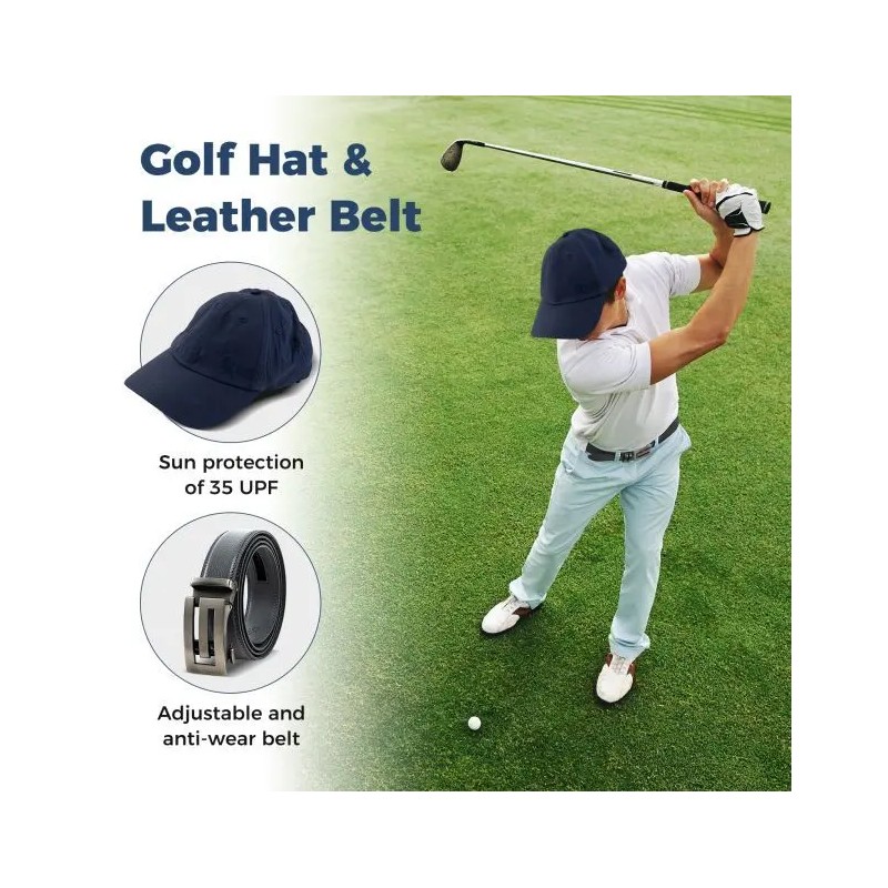 Täydellinen miesten golf-lahjasetti sininen lahjapakkaus