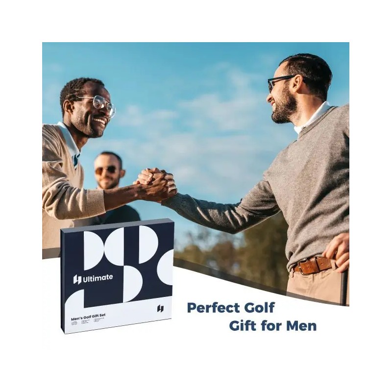 Täydellinen miesten golf-lahjasetti sininen lahjapakkaus