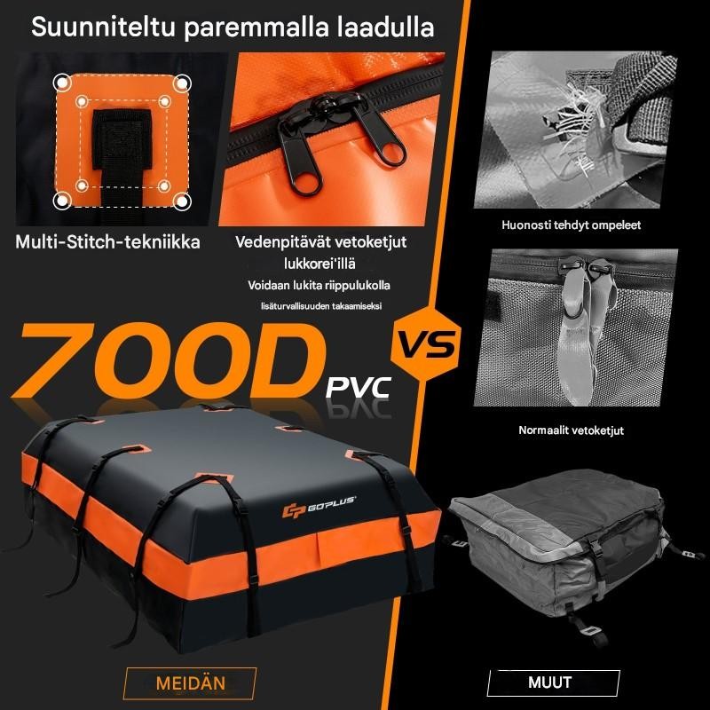 Vedenpitävä 560L kattokuljetuslaukku kaikille ajoneuvoille musta