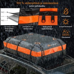Vedenpitävä 560L kattokuljetuslaukku kaikille ajoneuvoille musta