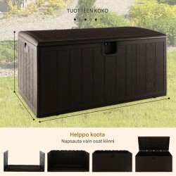 Säänkestävä ruskea puutarhalaatikko 492L lukittavalla kannella