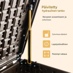 Säänkestävä ruskea puutarhalaatikko 492L lukittavalla kannella
