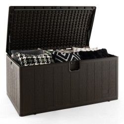 Säänkestävä ruskea puutarhalaatikko 492L lukittavalla kannella