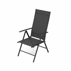 Säädettävä musta ulkotuoli taitettava korkeaselkänojalla